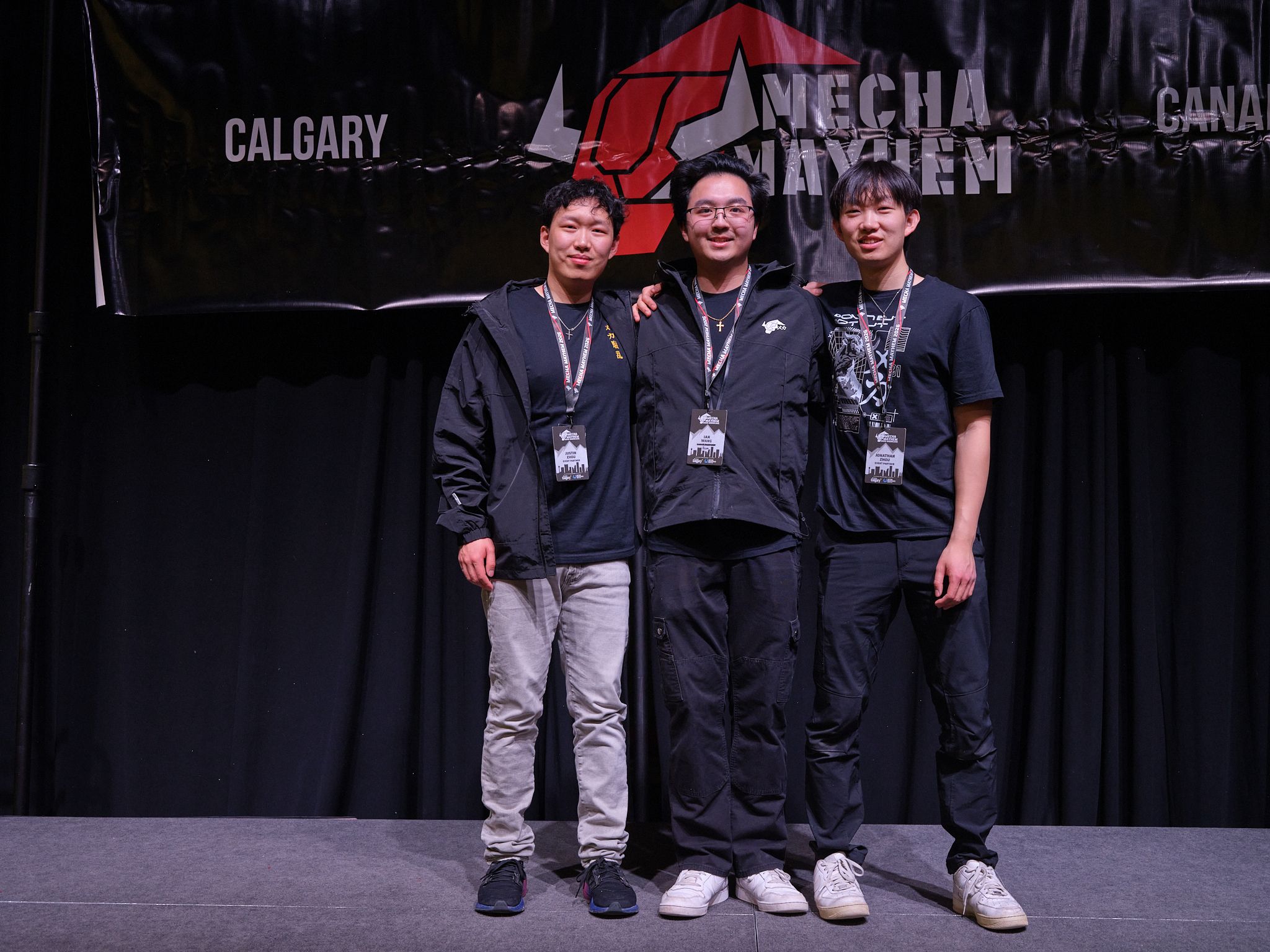The founders on stage at Mecha Mayhem 2025